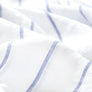 100% Linen Cuban Collar Shirt - Blue/White Wide Stripe