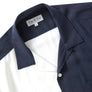 Tencel Cuban Collar Shirt - Navy & White