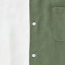 Tencel Cuban Collar Shirt - Moss Green & White