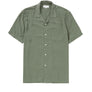 Tencel Cuban Collar Shirt - Moss Green