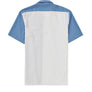 Tencel Cuban Collar Shirt - Dusty Blue & White