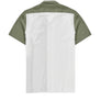 Tencel Cuban Collar Shirt - Moss Green & White