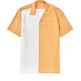 Tencel Cuban Collar Shirt - Apricot & White