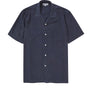 Tencel Cuban Collar Shirt - Navy Blue