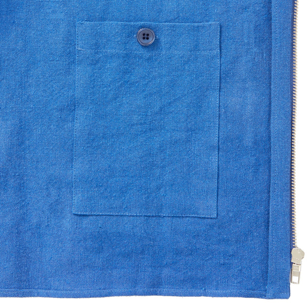100% Linen Zip-Up Overshirt - ‘The Miles’ Blue