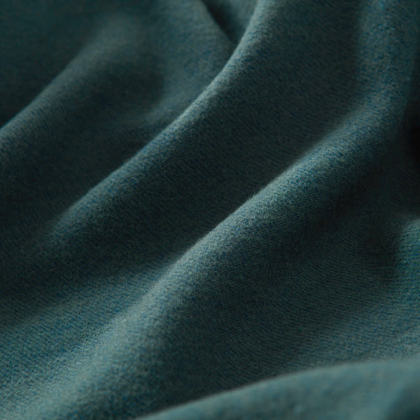 Brushed Organic Cotton Collarless Shirt - Dark Green