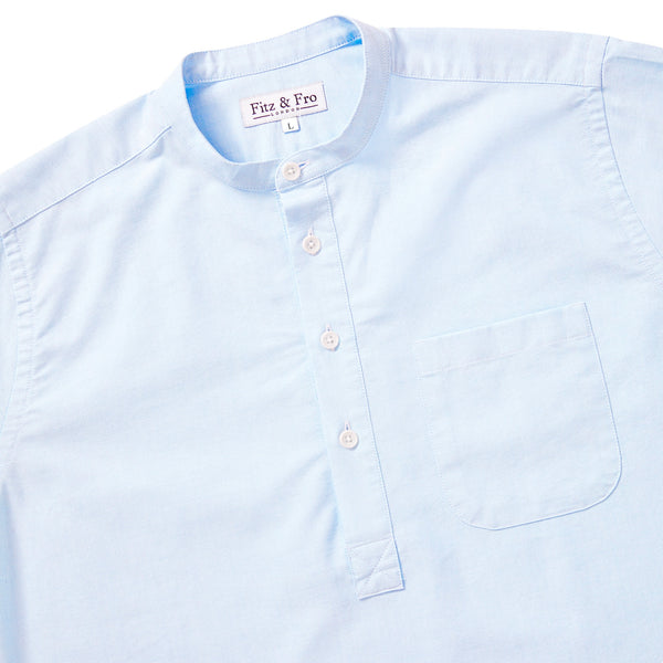 Organic Oxford Popover Shirt - Light Blue
