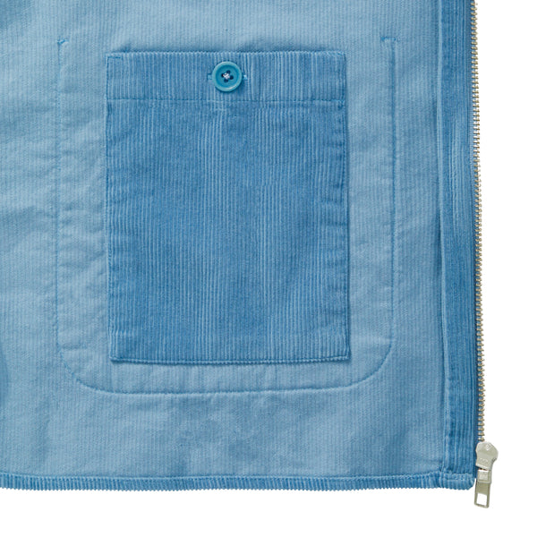 Dusty Blue Cord Zip-Up Overshirt - Fitz & Fro