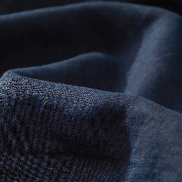 Navy Blue Linen Zip-Up Overshirt - Fitz & Fro