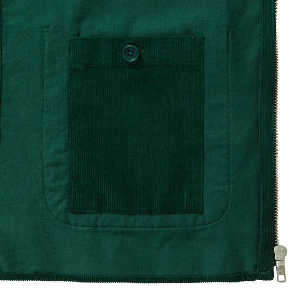 Bottle Green Cord Zip-Up Overshirt - Fitz & Fro
