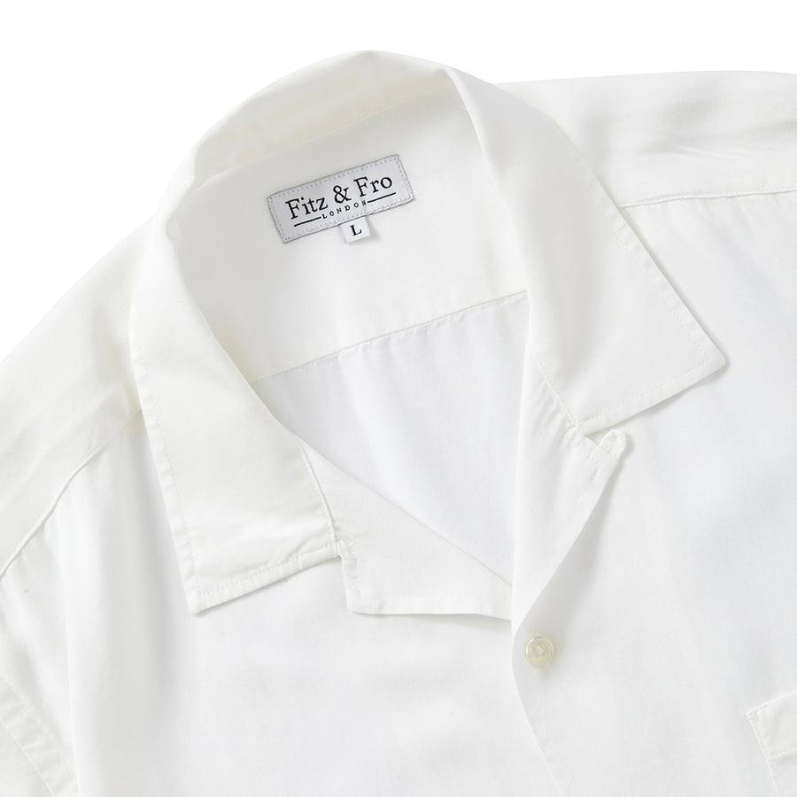Tencel Cuban Collar Shirt - Off White