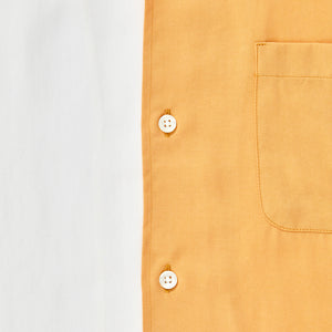 Tencel Cuban Collar Shirt - Apricot & White