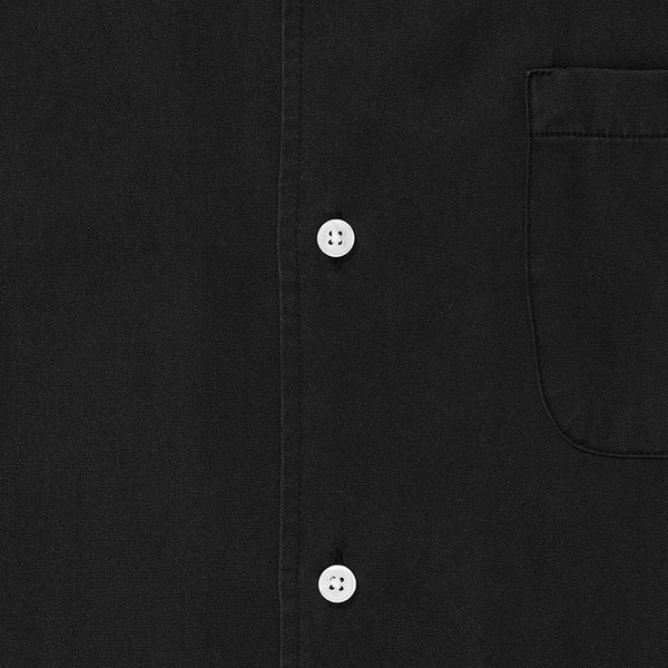 Tencel Cuban Collar Shirt - Black