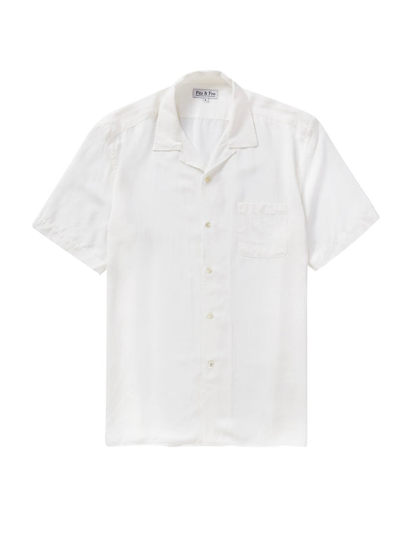 Tencel Cuban Collar Shirt - Off White
