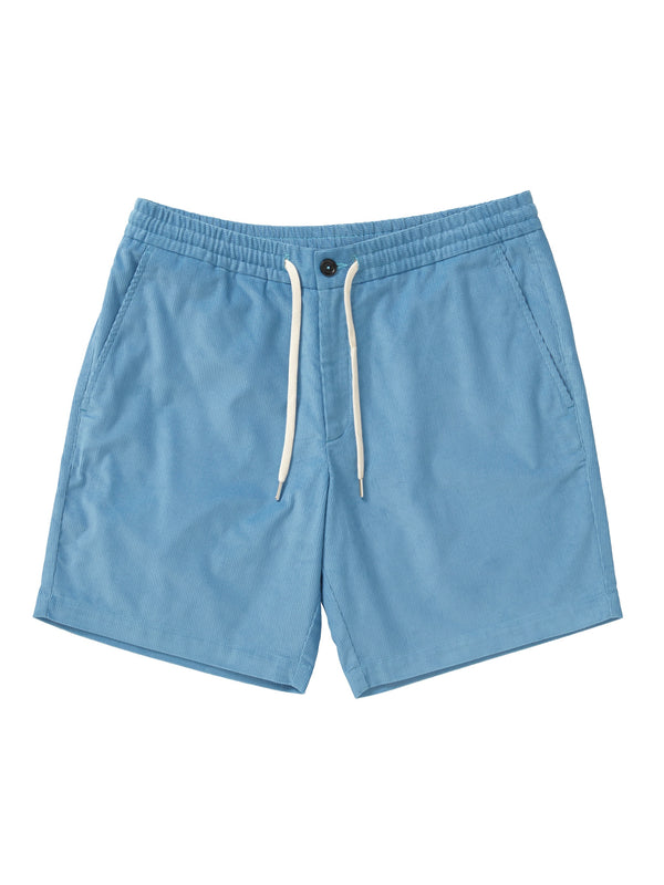 Cord Drawstring Shorts - Dusty Blue