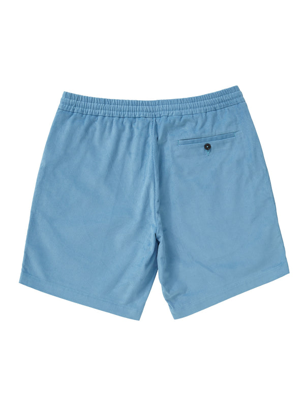 Cord Drawstring Shorts - Dusty Blue