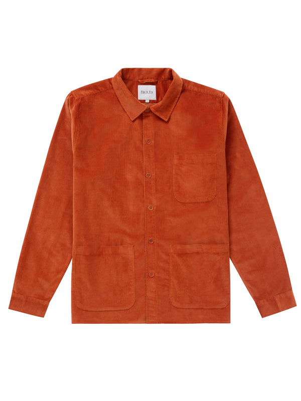 Cord Overshirt - Rust Orange