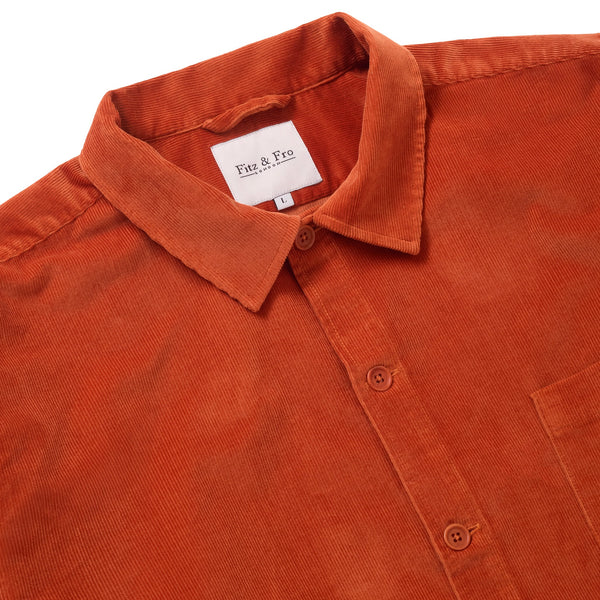 Cord Overshirt - Rust Orange