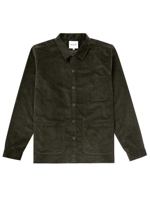 Cord Overshirt - Dark Olive