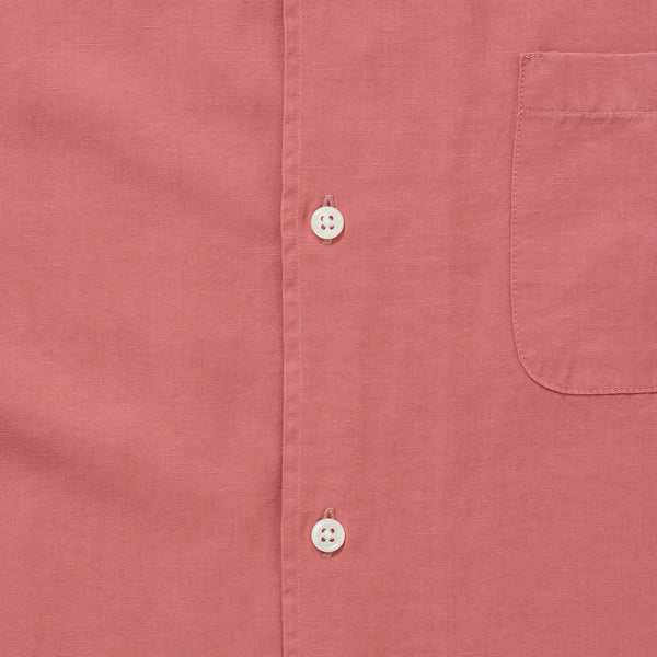 Tencel/Linen Cuban Collar Shirt - Dusty Coral