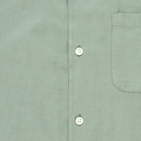 Tencel/Linen Cuban Collar Shirt - Sage Green