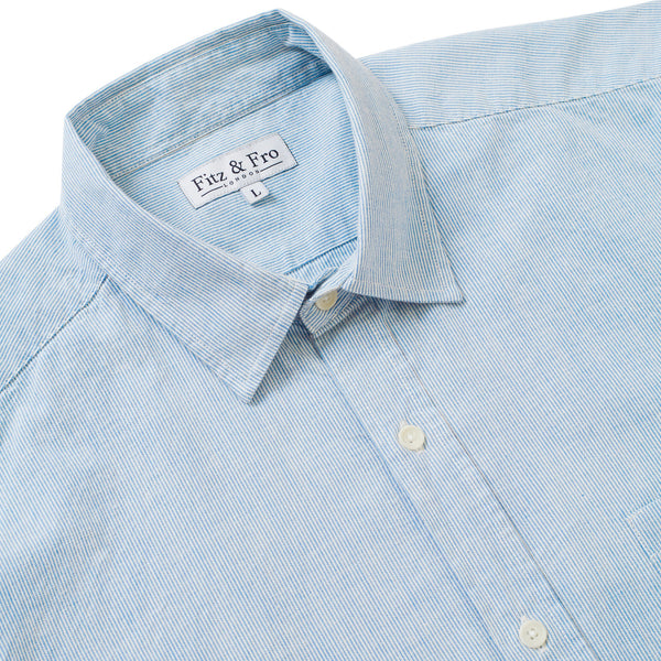 Cotton Short Sleeve - Blue Stripe