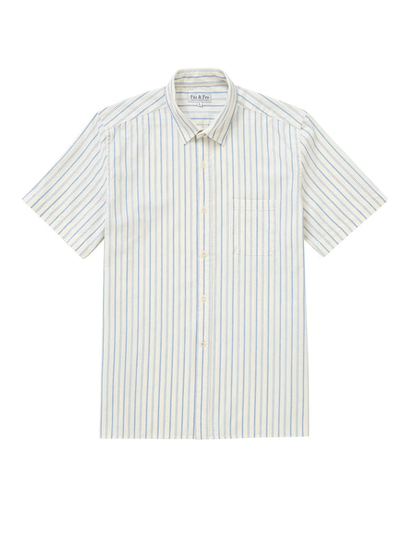 Cotton Short Sleeve - Blue Multi Stripe