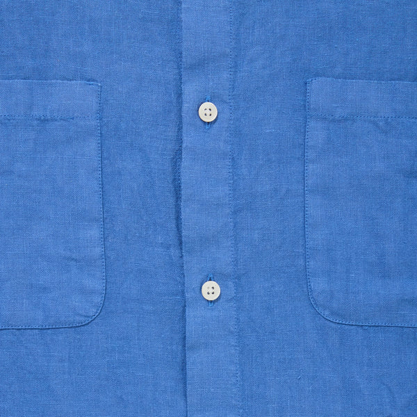 100% Linen Short Sleeve - 'The Miles' Blue