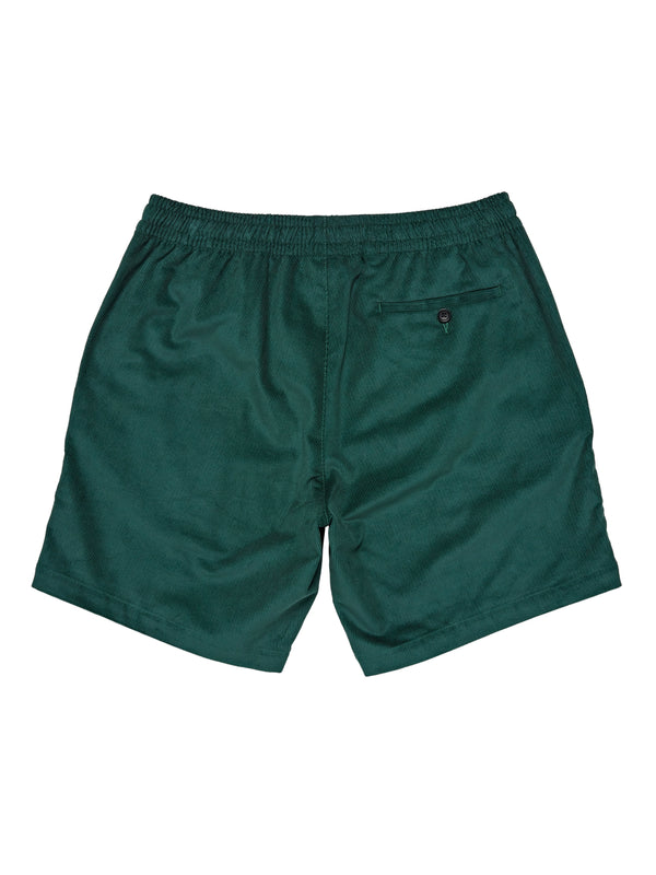 Cord Drawstring Shorts - Bottle Green