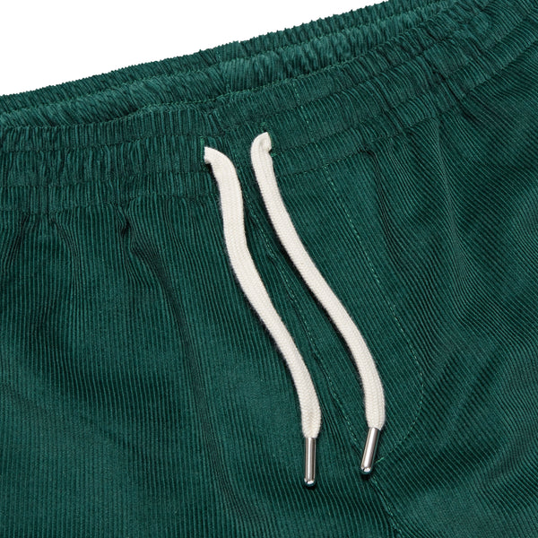 Cord Drawstring Shorts - Bottle Green