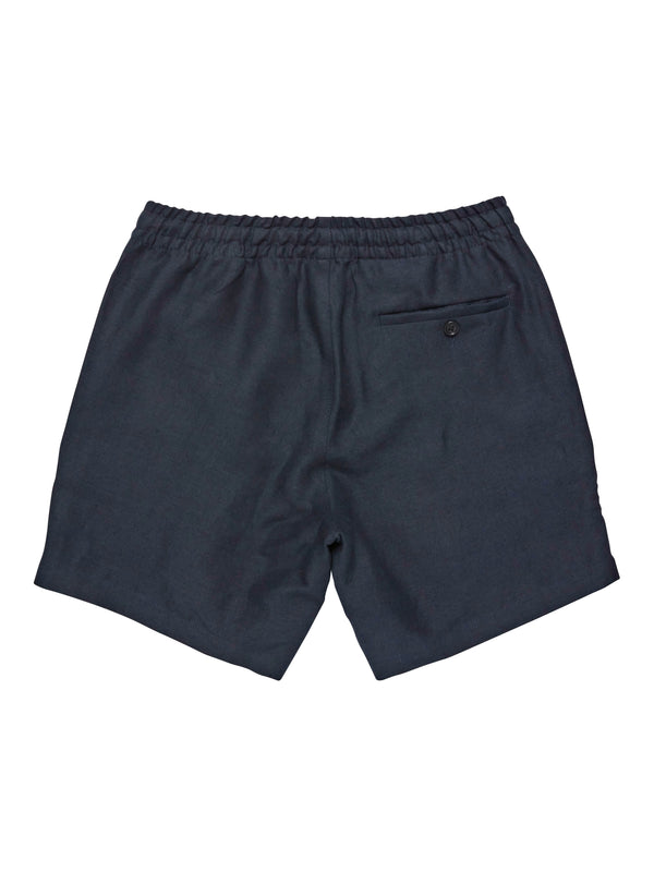 100% Linen Drawstring Shorts - Navy Blue