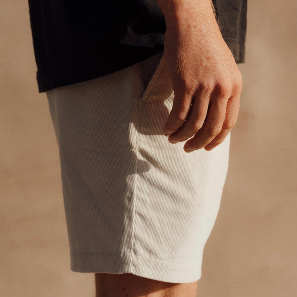 Cord Drawstring Shorts - Ecru