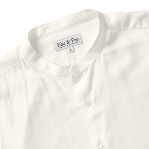 Tencel Collarless Shirt - Off White