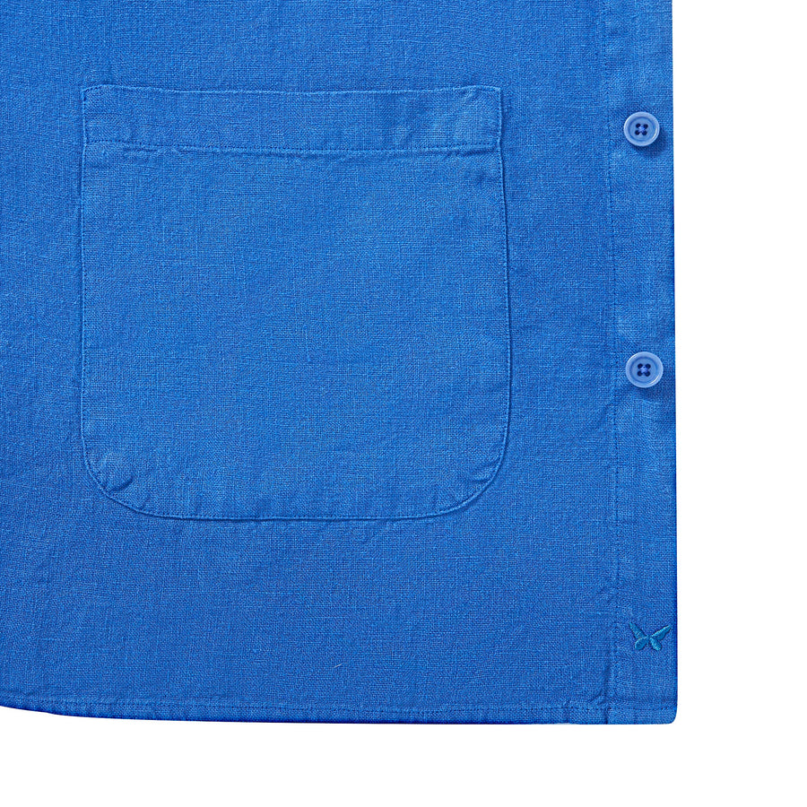 100% Linen Overshirt - 'The Miles' Blue