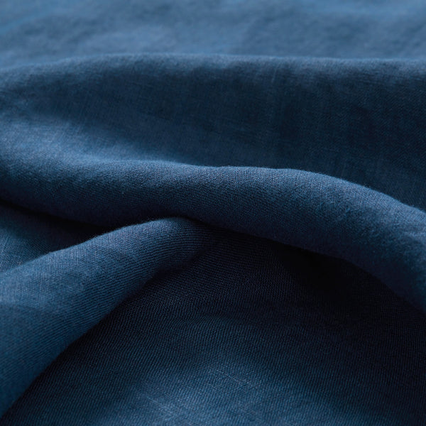 100% Linen Popover Shirt - Petrol Blue
